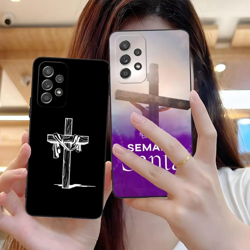 Semana Santa funda de teléfono móvil para Samsung Galaxy M55 54 42 35 34 33 32 23 22 15 14 13 12 F55 5G Color cubierta de lujo bonita