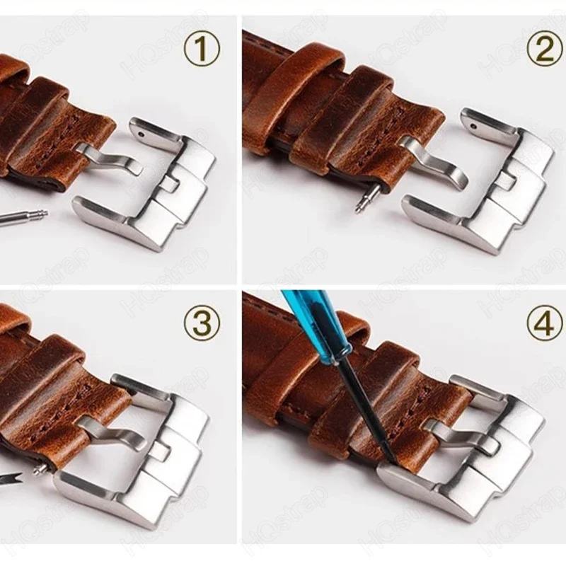 18mm Watch Buckle Stainless Steel Watches Accessories Silver Black Button Watch Strap Clasp Watch Repair Tools image 5