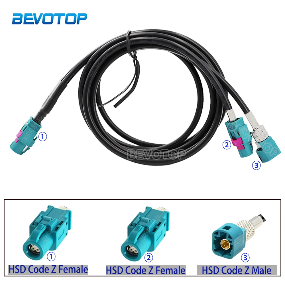 HSD LVDS Cable Y Type 1 to 2 Splitter 4 Pin Code Z to Z Female & Z Male Connector 4 Core HSD Cable Wire Video Line 0.5CM-2M