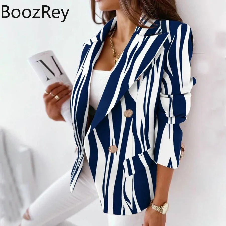 BoozRey Blazer kadın ekose Blazer ceket takım elbise uzun kollu Casual Slim Blazers ceketler haki bayan palto zarif ofis ceket