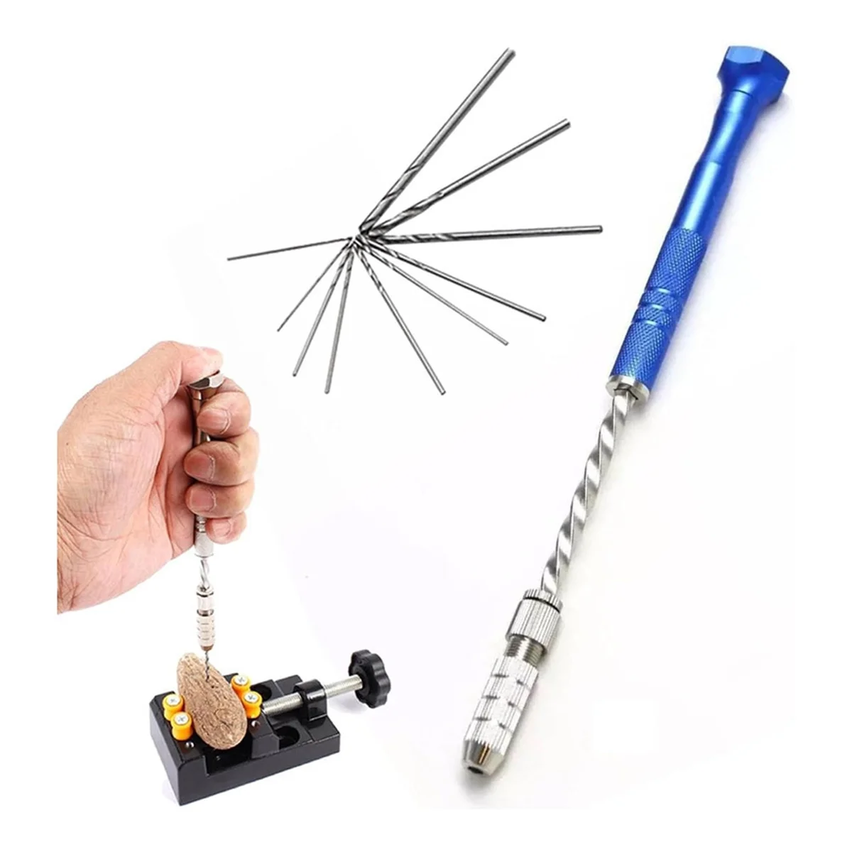 COMEE Pin Vise Handbohrer-Set mit 0,8–3 mm Mikro-Spiralbohrern