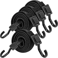 Bungee with Hooks,4Pcs Expanders with Hooks,100cm Adjustable Elastic Strap for Bicycle Carriers,Motorcycles