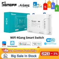 Sonoff WIFI 4-gang smart switch 4CHR3 4CHPROR3 RF control optional Works With ewelink Alexa Google Assistant SmartThings mqtt