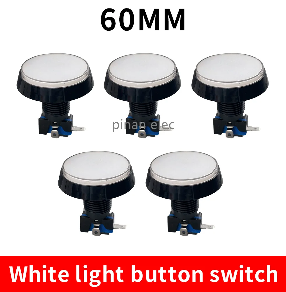 Arcade Taste 5 Farben LED Licht Lampe 60MM Große Runde Arcade Video Game Player Taster Schalter