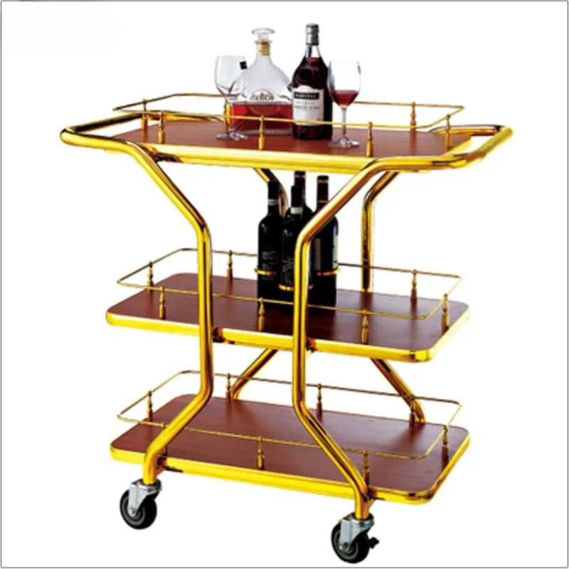 Wholesale Middle Eastern Hotel Tea Wooden Service Trolley Luxury Foldable Hotel Trolley Room Service Cart