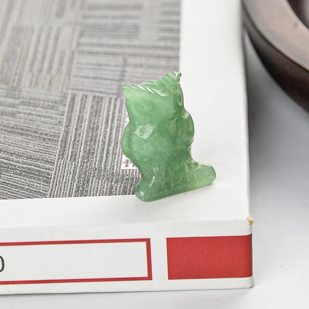 Realistic Crystal Stone Animal Collection Decoration of Owl Statue, Used for Desktop Decoration, About 1 Inch view 3
