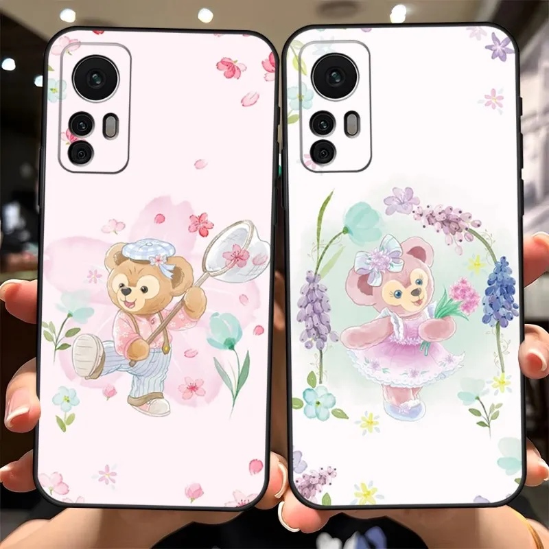 Disney Duffy Gelatoni Phone Case For Redmi Note 11 10 12 12S 11S 9S 8T 7 8 9 9T 10X A2 Pro Plus Black Silicone Funda Cover