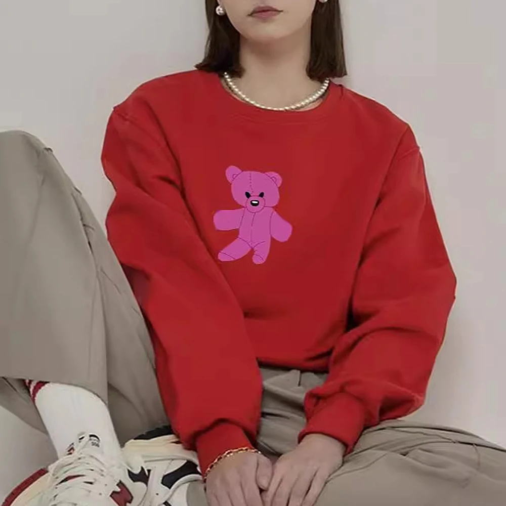 سويت شيرت نسائي من الصوف المطبوع على الطراز الأوروبي الأمريكي بأكمام طويلة كاجوال لخريف وشتاء #3