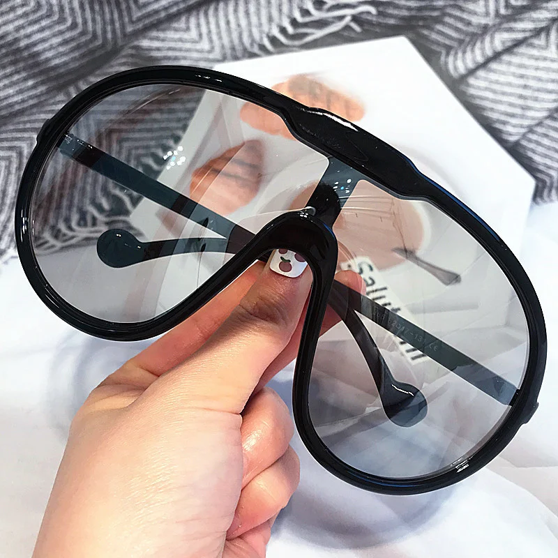 One Piece Oversize Yellow Black Graident Shield Sunglasses for Women Men Vintage Mask Y2K Sun Glasses Ladies Sexy Shades Driving