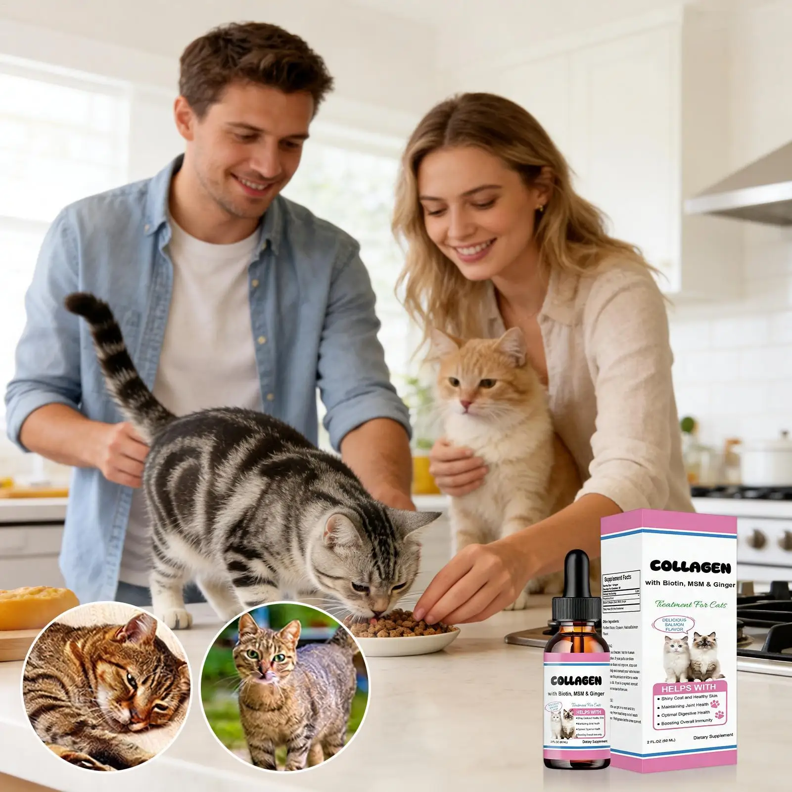 Katzen-Nahrungsergänzungsmittel Sanfte Ernährung Haar- und Hautlösung Flüssige Nahrungsergänzungsmittel für Kätzchen Alltägliche Pflege Tägliche Gesundheitsvorsorge