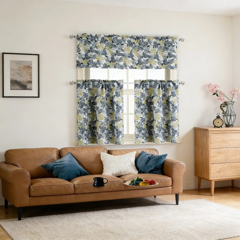 Coated Printed Curtains Versatile Blackout Curtains That Block Sunlight Reduce Noise Ideal for Bedrooms Living Rooms Home Decor