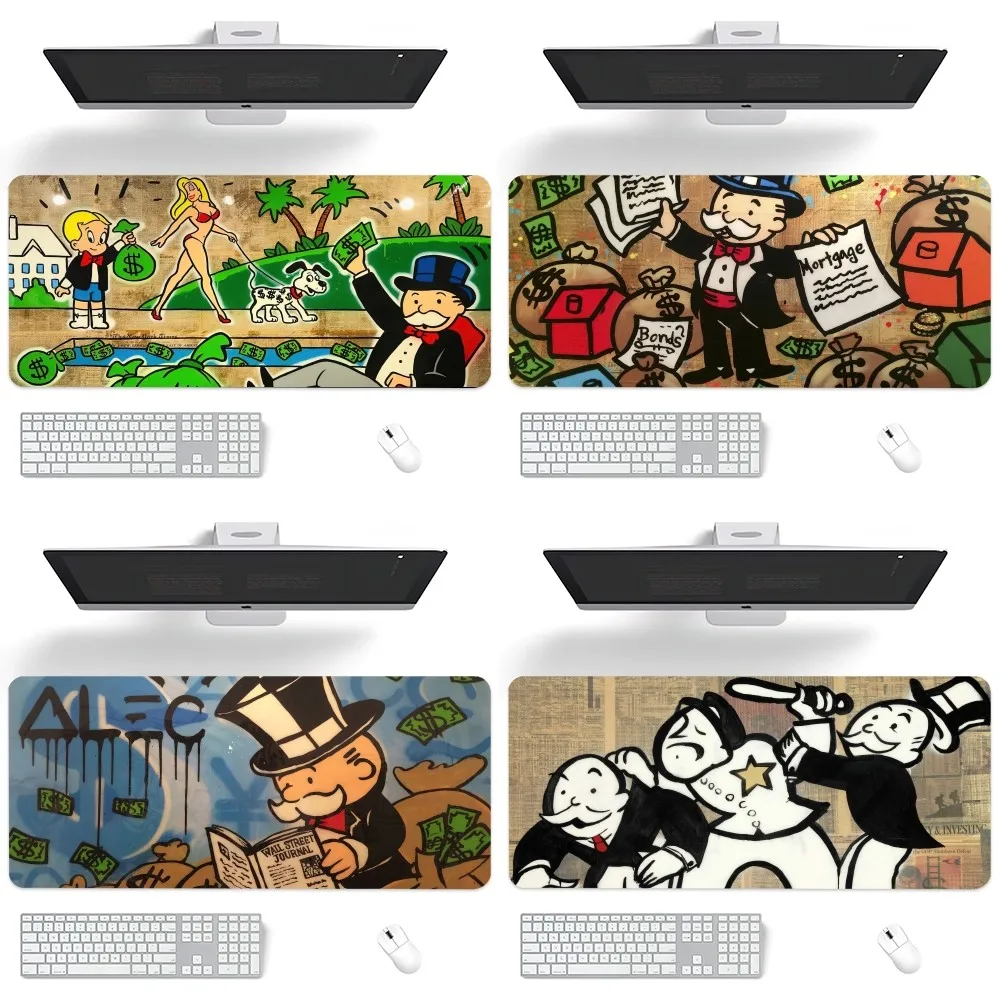 Cartoon Alec Monopoly Dollar Mouse Pad Computer Laptop Gaming Office Wrist Guard Non Slip Keyboard Pad