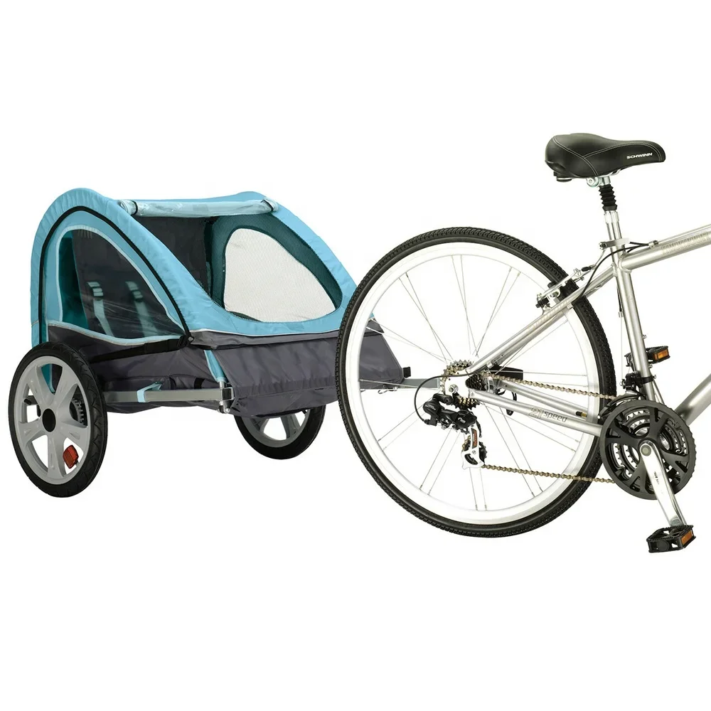 Collapsible Baby Bike Trailer 2-seats Child Stroller For Outdoor Camper