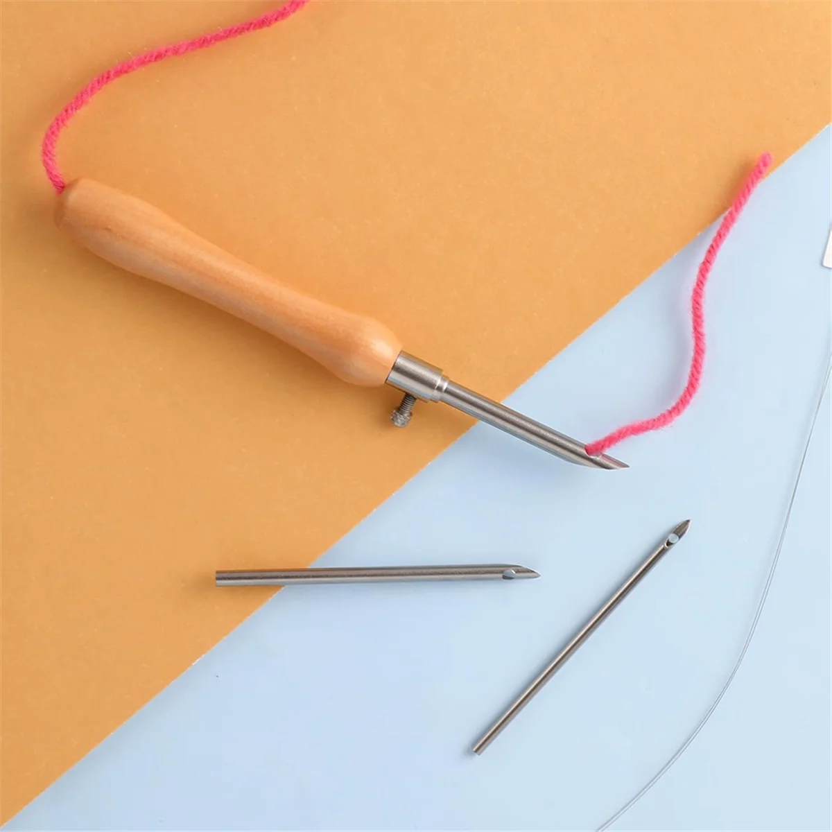 5 Pcs Punch Needle Tool, Punch Needle Kit Metal Punch Needle Punch Needle Threader Punch Needle Set 2.5/3.5/5mm