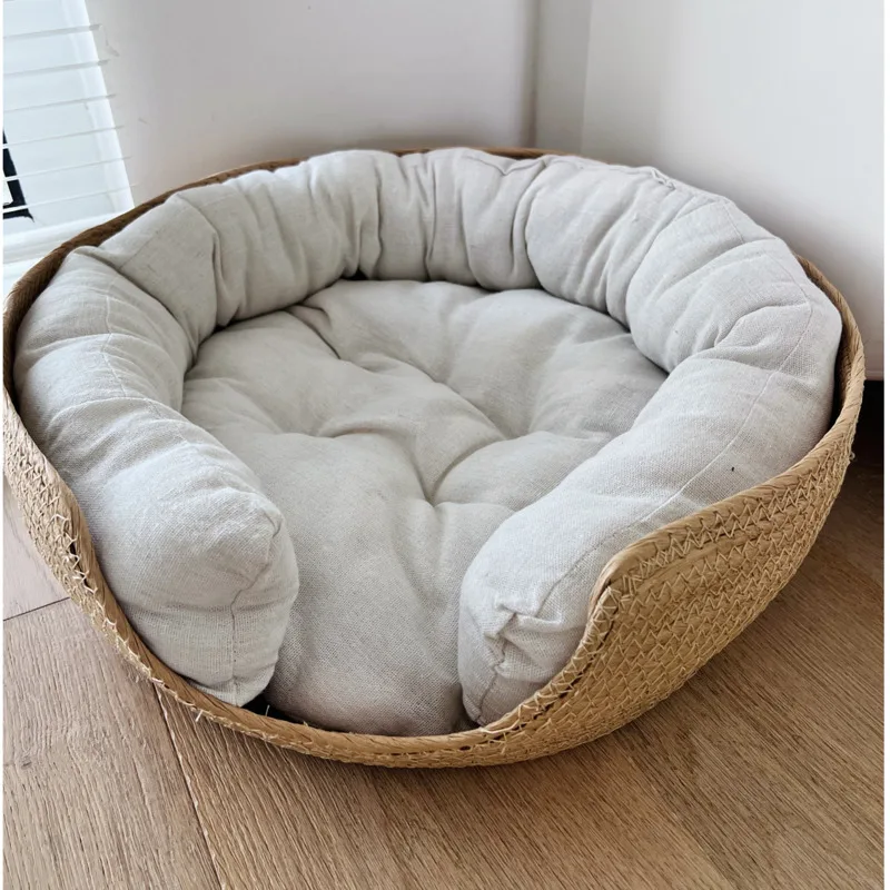 Japanese Minimalist Cat\'s House Handmade Woven Litter For Cat\'s Wrap Around Cat\'s Bed All-season Universal Pet Products