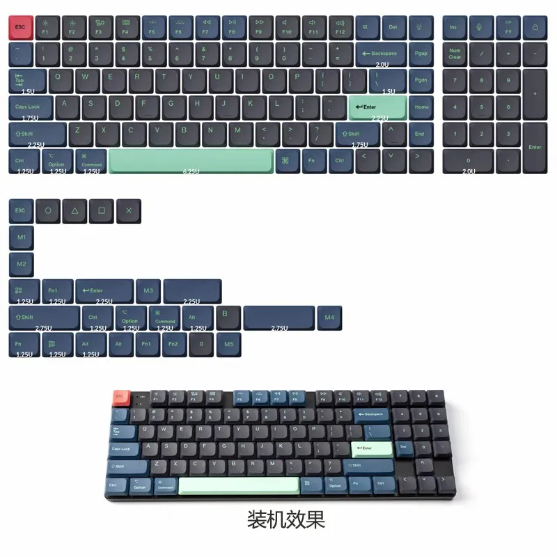 MiFuny 로우 프로파일 키캡 PBT 키보드 캡, 게이밍 키 캡, 멤브레인 키보드 액세서리, K5pro K1proK7K9pro 용 게이머 키보드