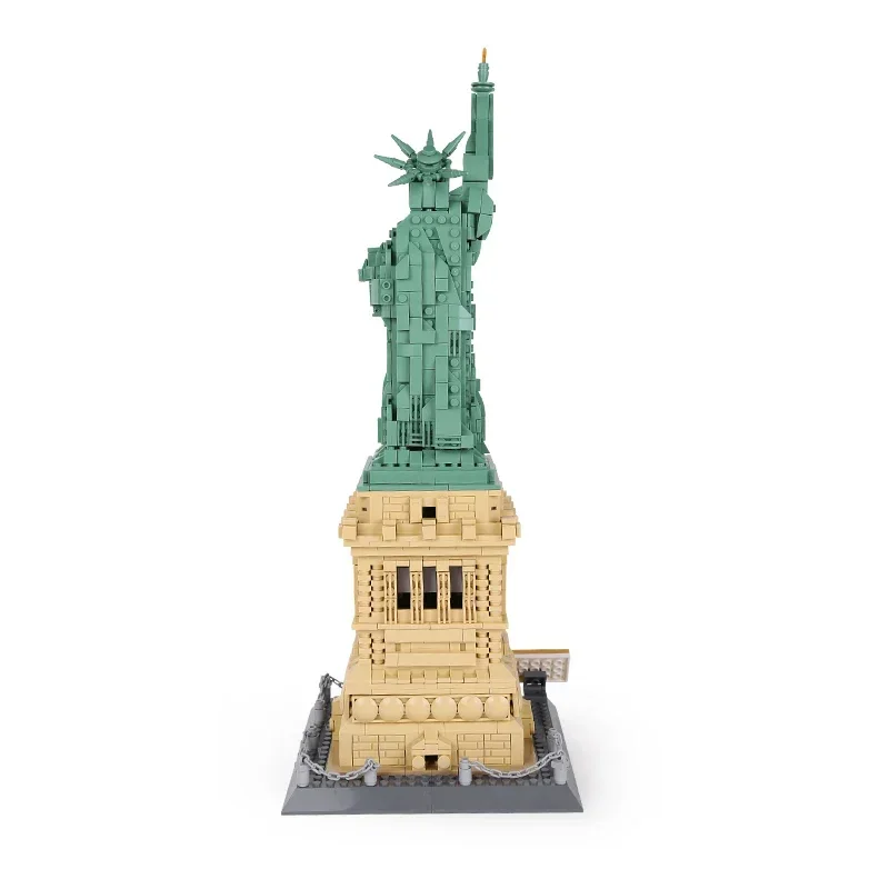 Cute Version Statue Of Liberty Of US Building Blocks  World Famous Architecture Bricks City Street View Toys Gifts For Children