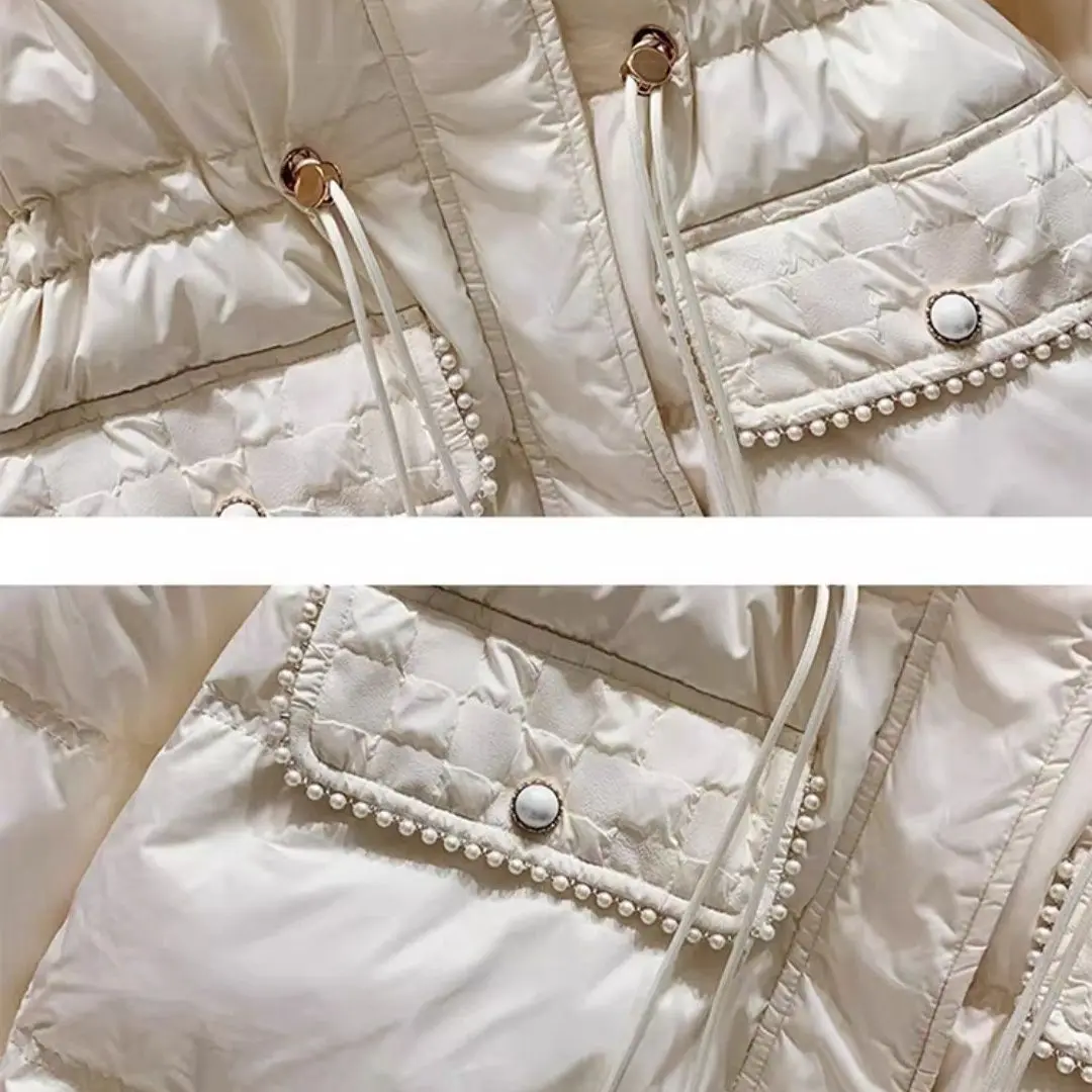 コート ダウンジャケット ミディアム＆ロング 人気 ウエスト 新作 ダックダウン 冬 ニッチ ライト 上質な職人技 レディース服