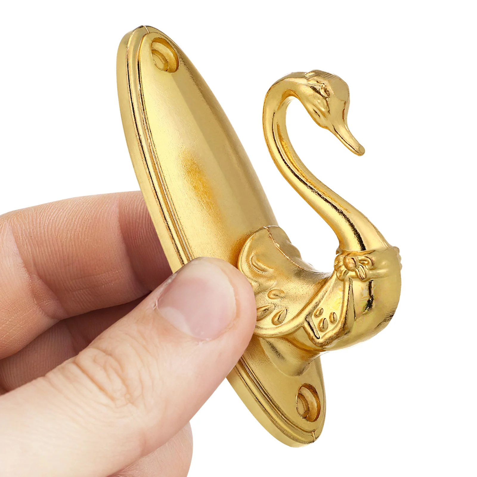 2pcs Curtain Hooks Golden Vintage Swan Style Drapery Holdbacks For Window Tieback Clips Zinc Alloy Wall Mounted Hook