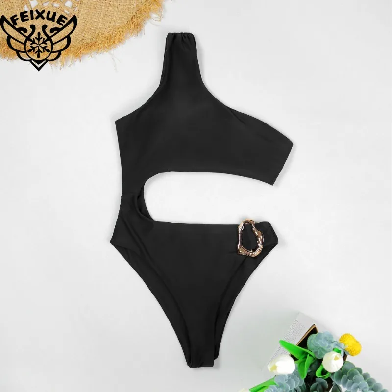 One Shoulder 2025 Sexy Women One Piece Swimsuit Female Swimwear Biquini High Waist Monokini Swimming Suit Bathing Suit Beachwear