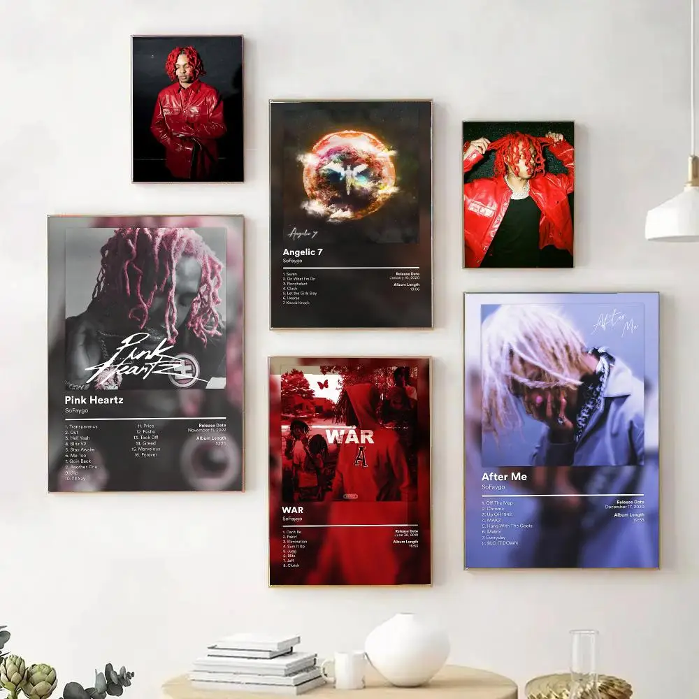 Hip Hop Rapper S-SoFaygo Ablum Poster Wall Art Print Sticker for Bedroom Living Room Dorm Office Modern Home Decor