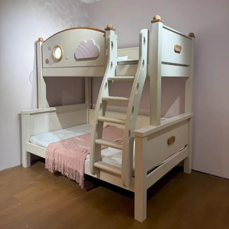 All solid wood children's bed Two-layer upper and lower bunk beds Two-layer upper and lower beds Thickened bunk beds Simple ligh