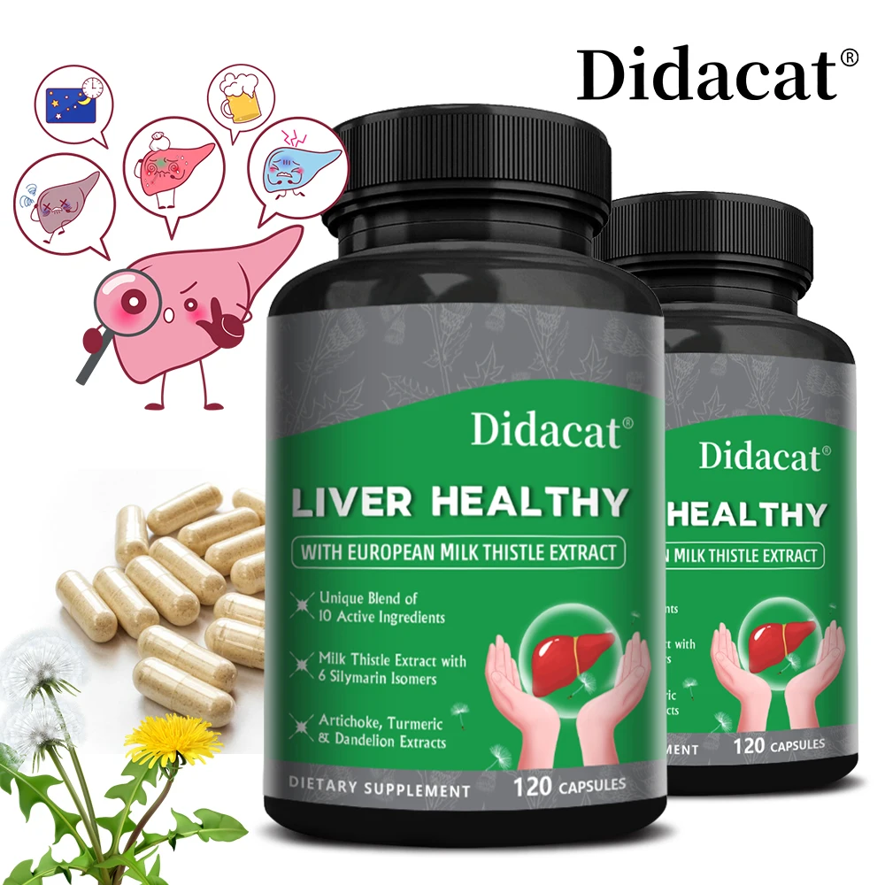 Liver Cleanse Detox Capsules, Milk Thistle & Artichoke, Support Liver Function, Fat Metabolism, Detox, Immune & Overall Wellness