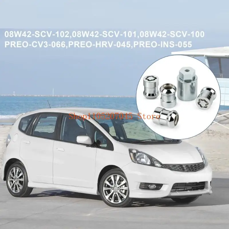 37cd Car High Security Alloy Wheel Lock Lug Anti Theft Easy Installation 08W42SNA101 08181SF0A2AH 08W42SNA100