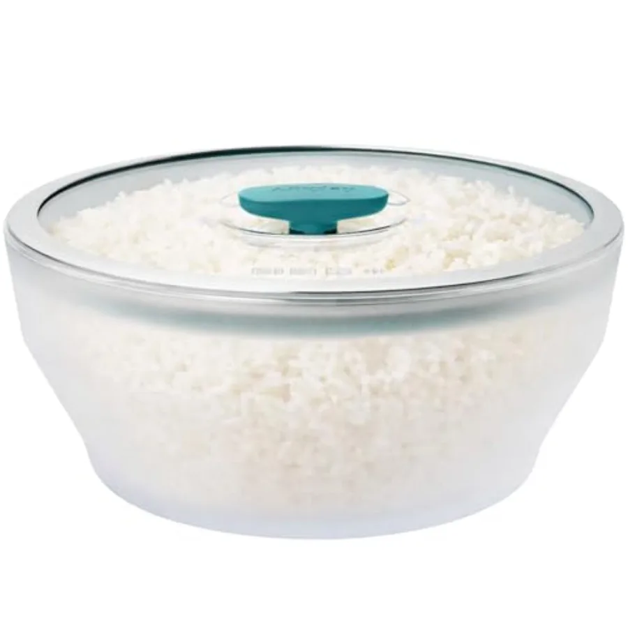 

Микроволновая рисоварка на 12 чашек со стеклянной крышкой - Стеклянная посуда для микроволновки для приготовления риса, зерновых, овощей на пару - Без BPA-пластика