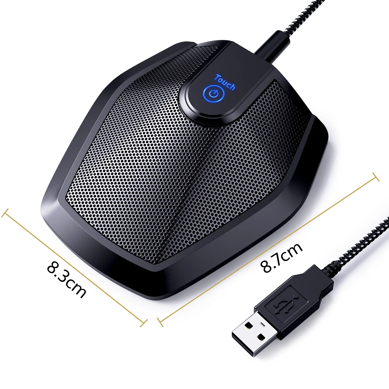 ميكروفون USB للمؤتمرات، ميكروفون للكمبيوتر متعدد الاتجاهات لمؤتمرات الفيديو والتسجيل والسكايب والفئة عبر الإنترنت ومراسل المحكمة #2