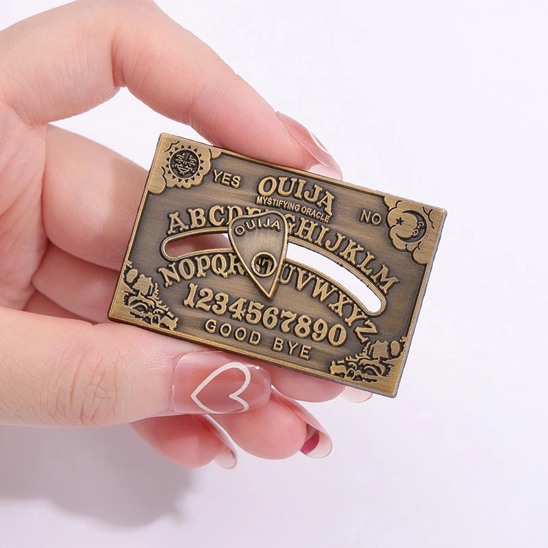 Ouija Board Enamel Pins Custom Retro Bronze Brooches Lapel Badges Yes or No Sun And Moon Punk Gothic Jewelry Gift for Friends