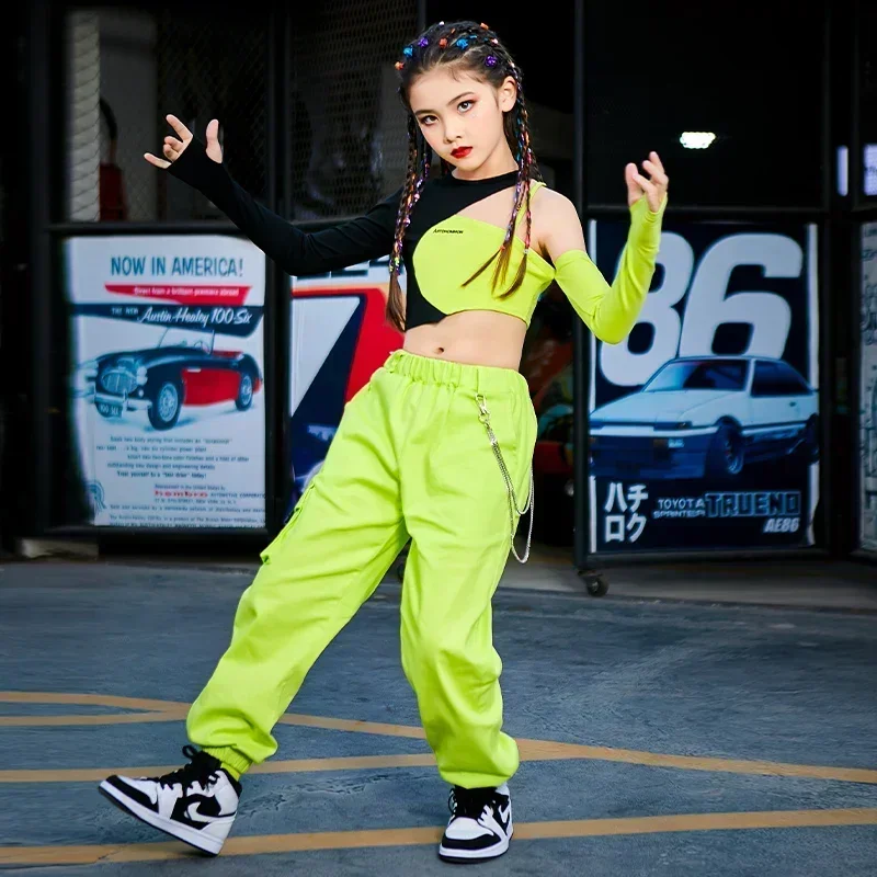 Moderne Dans Hip Hop Rave Kleding Jazzdans Kostuums Voor Meisjes Mode Hiphop Pak Kinderen Street Dance Outfits