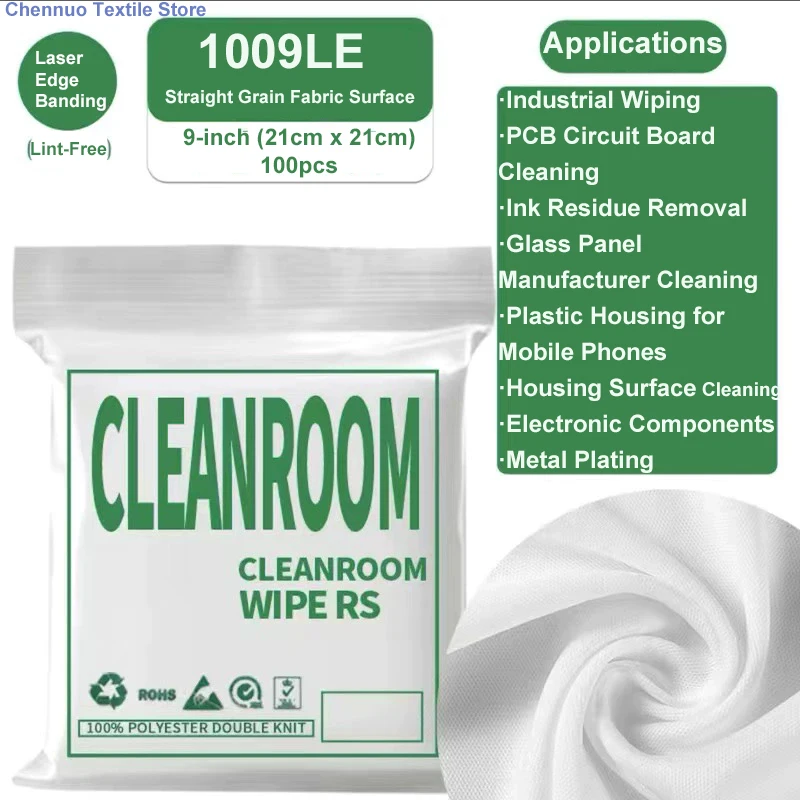 Lint-Free Polyester Cleanroom Wipes 4x4/6x6/9x9 for UV Printer Maintenance, Phone Screen Repair, Camera Lens & Electronics Clean