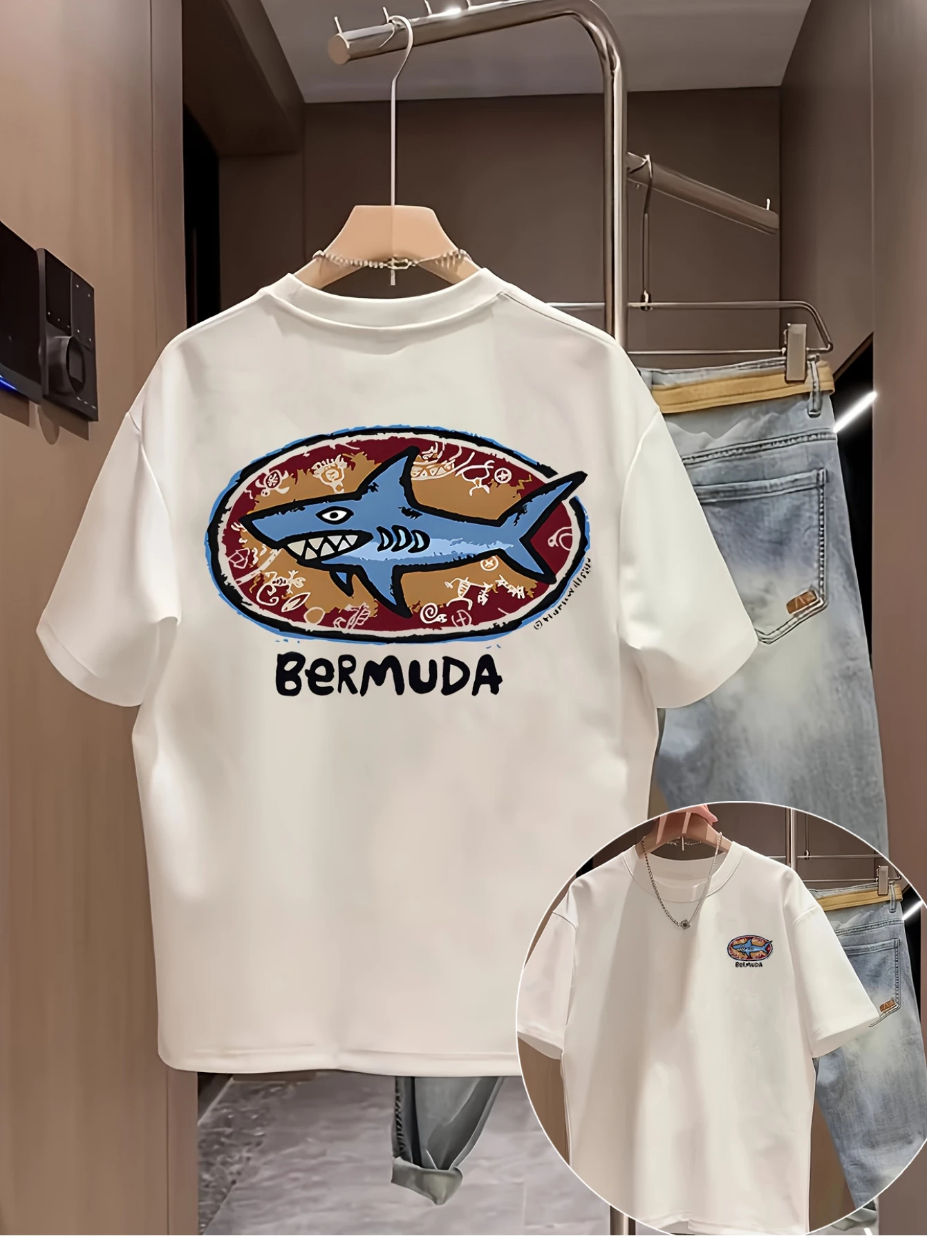 T-shirt pour homme de haute qualité, en coton pur épais, nouveau modèle d'été, avec imprimé, élégant, respirant et absorbant la transpiration