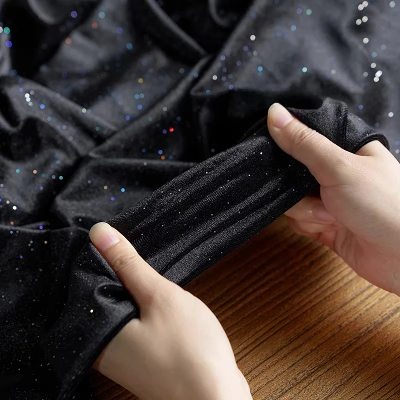 

Черная, красочная циганская бархатная ткань, красочная бронзовая корейская бархатная скафто, мягкая эластичная и вертикальная ткань с все сторон