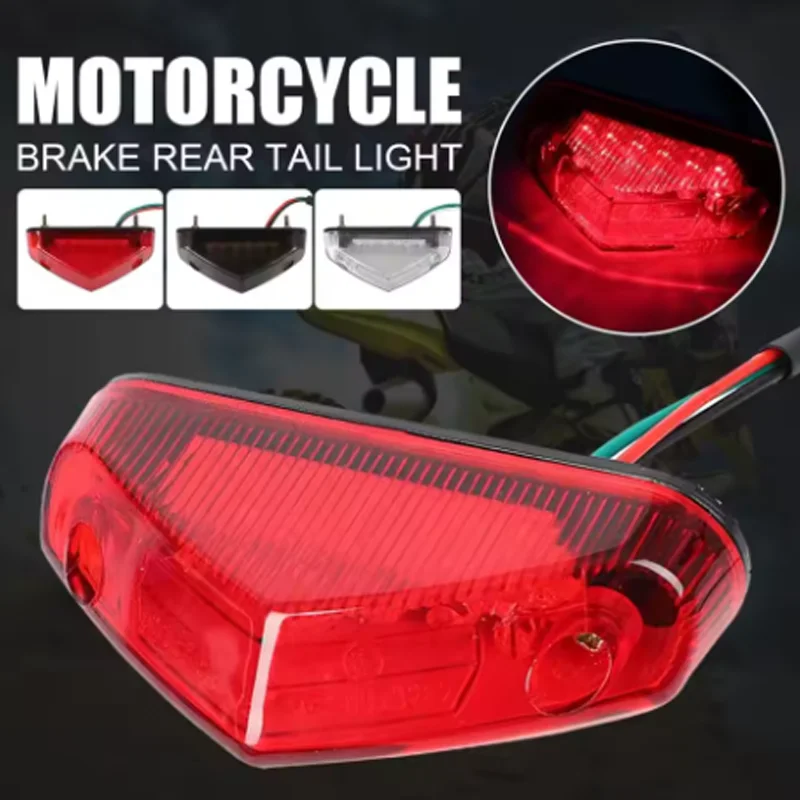 Universal 12V Motorcycle Tail Rear Light Lamp Taillight Motor Brake Stop Lights License Plate Light Equipments Parts Access view 5