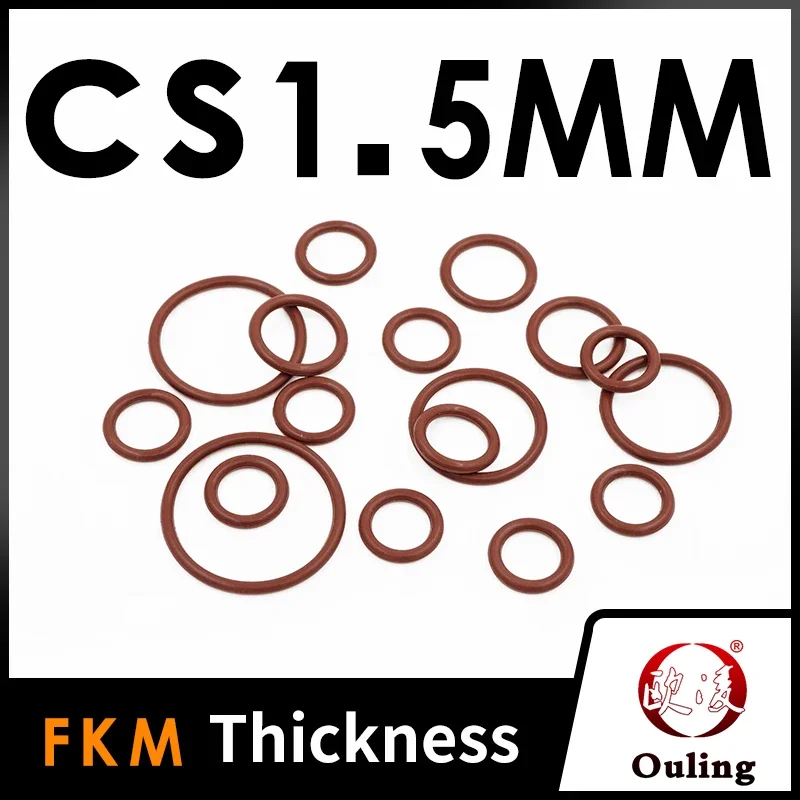 

Thickness CS1.5mm Brown FKM Fluorine Rubber O-rings Seals Gasket Washer temperature resistant wear-resistant oring