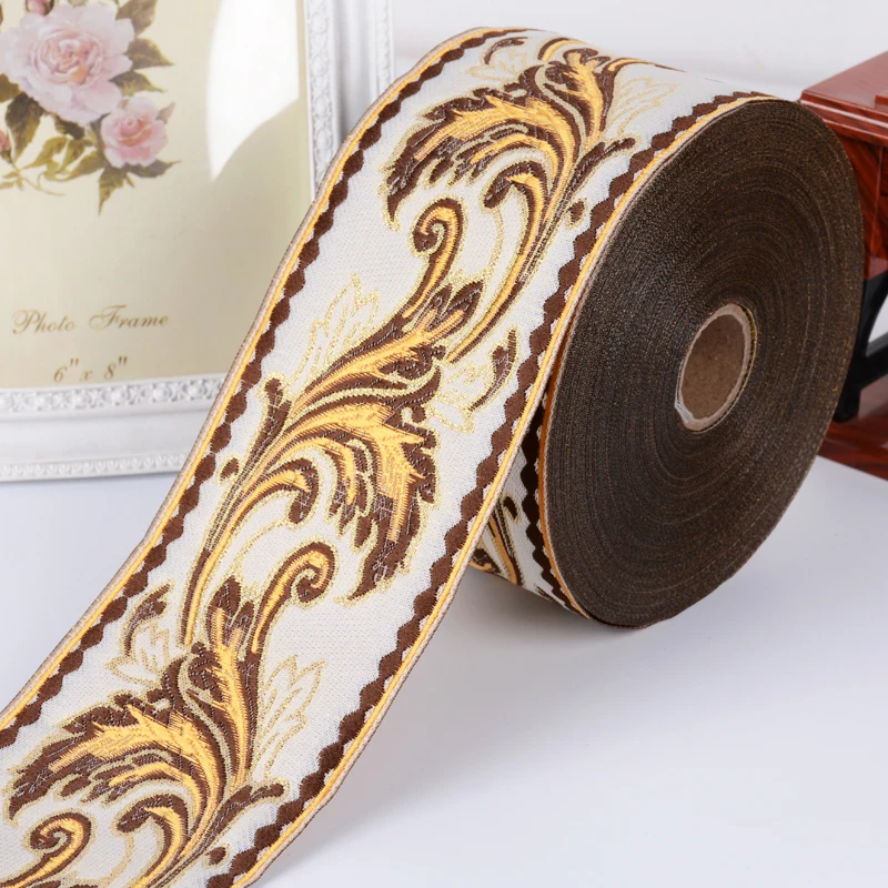 4CM/6CM/8CM Jacquard Ribbon Webbing Wholesale 25 Meters Sewing Strap Tape DIY Curtain Home Decoration Crafts
