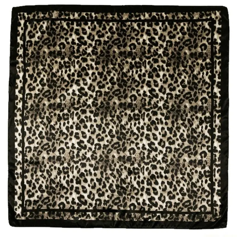 

31BF Stylish Leopard Print Head Scarf Lightweight Summer Beach Shawl Cover Up