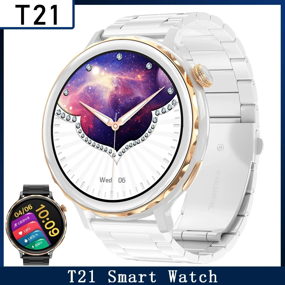 

T21 Smartwatch BT Call Ovulatory Period Detection Blood Pressure Heart Rate Monitor IP67 Waterproof Sport Women Smart Watch