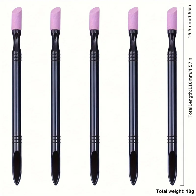 5pcs Manicure Tool Dual Tipped Quartz & Ceramic Grinding & Polishing Pen for Exfoliating & Removing Dead,Nail exfoliating stick