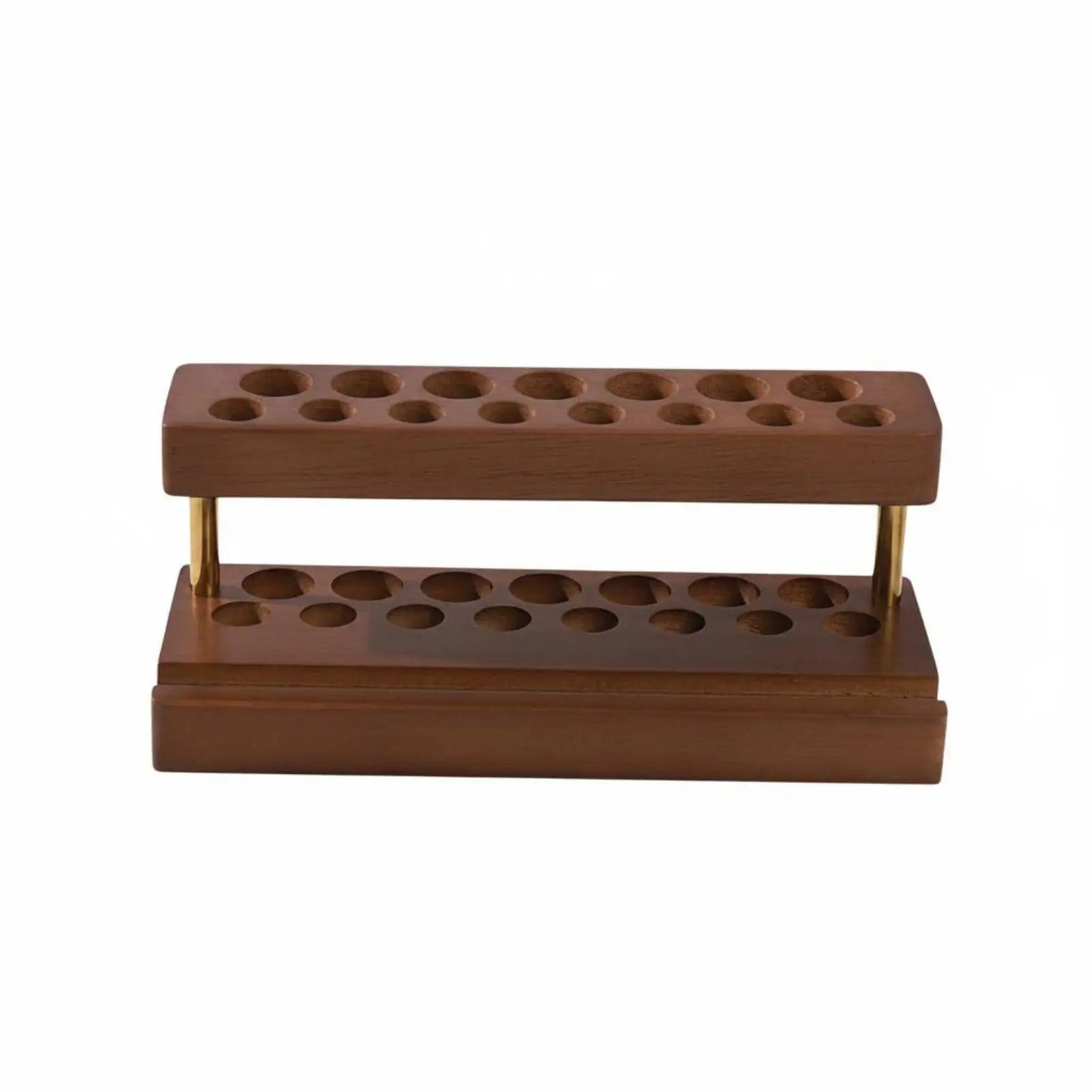 Multi-Hole Pen Stand Space Saving Wooden Tool Organizer Solid Wood for Hobbyists