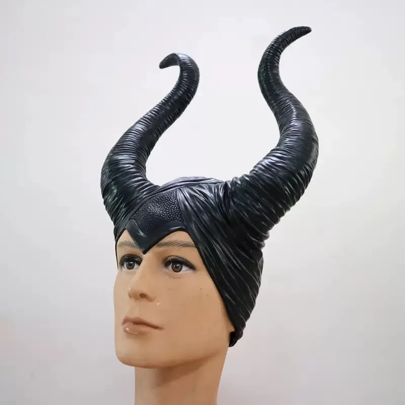 Diadema de Cuernos Negros de Maléfica, Decoración de Bola Oscura, Accesorio de Halloween