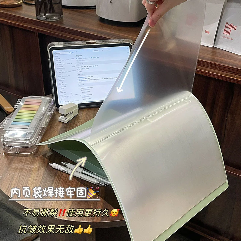 QIANKONG A4 Folder Files Loose Leaf Notebooks  Student Test Paper Organization and Storage  School Large Capacity Station Binder