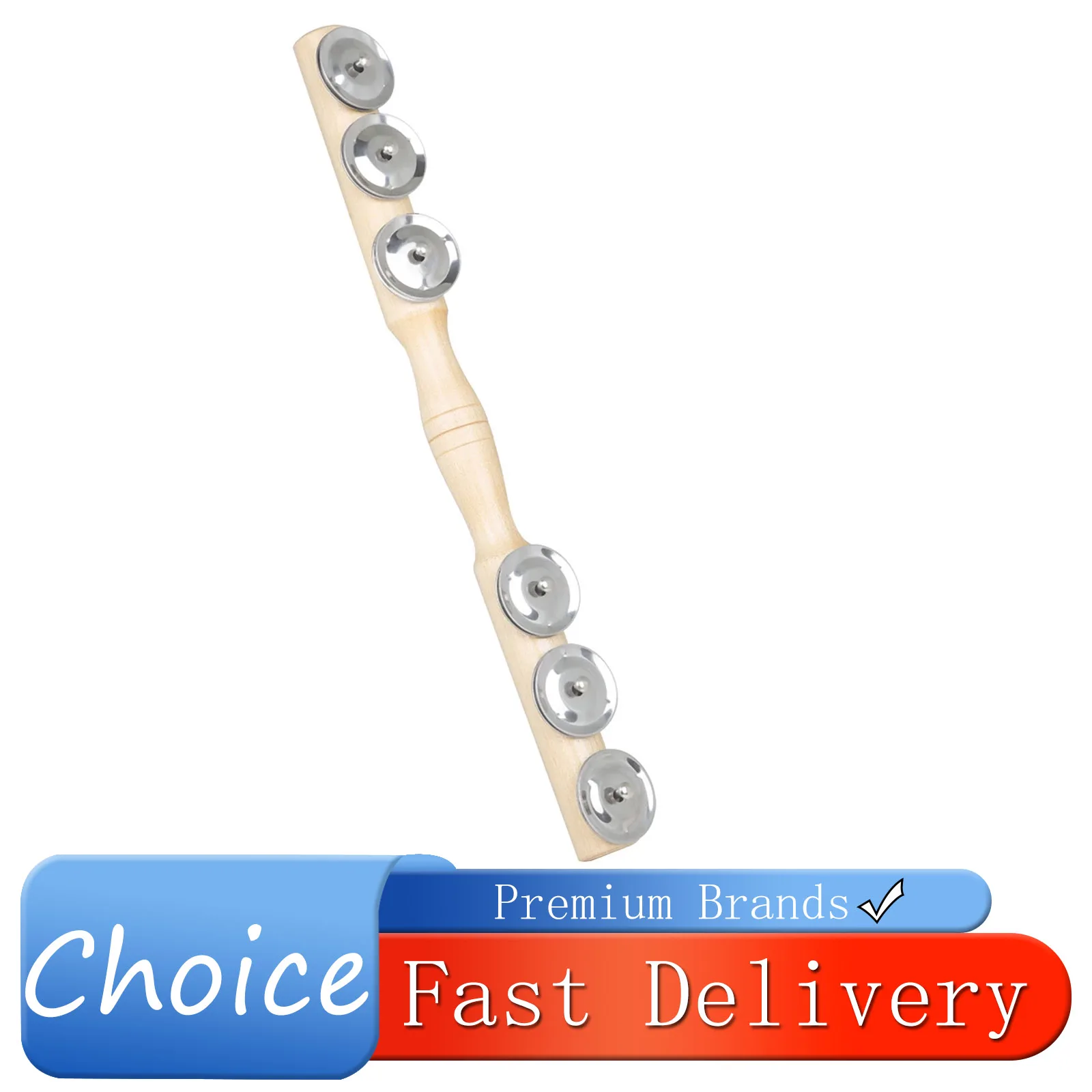 IRIN Six Bells Cymbal Wooden Aluminum Alloy Orff Percussion Instruments Single Row Hand-held Enlightenment Musical Instrument