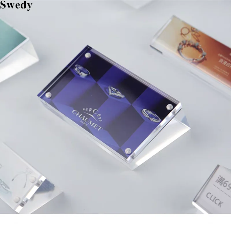 50x20mm /70x40mm Mini magnetyczny akrylowy uchwyt na znak stojak na karty menu uchwyt na karty małe etykiety z cenami na stół papierowe tagi — zdjęcie produktu 5