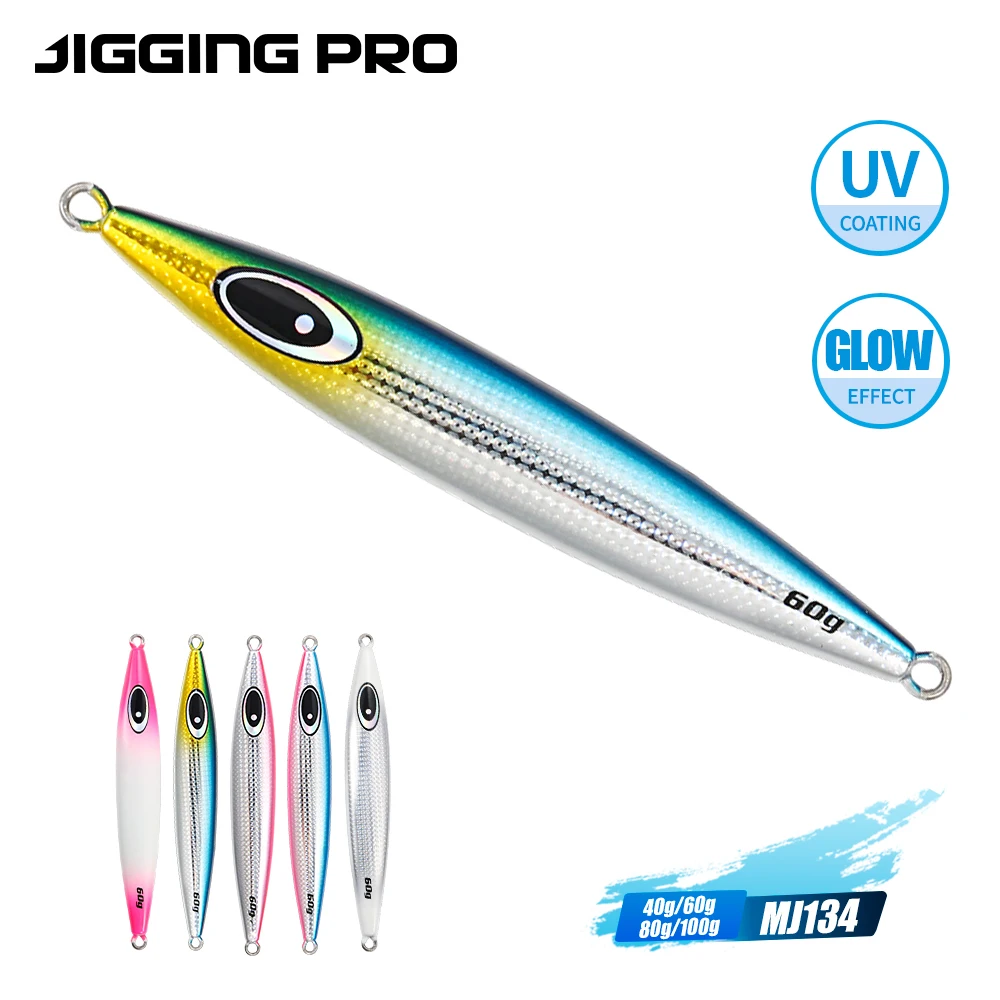 JIGGING PRO Metal Jig Fishing Lures  40g 60g 80g 100g Slow Wobble Sinking Jigging Lure Sea Fishing Lure Artificial Bait