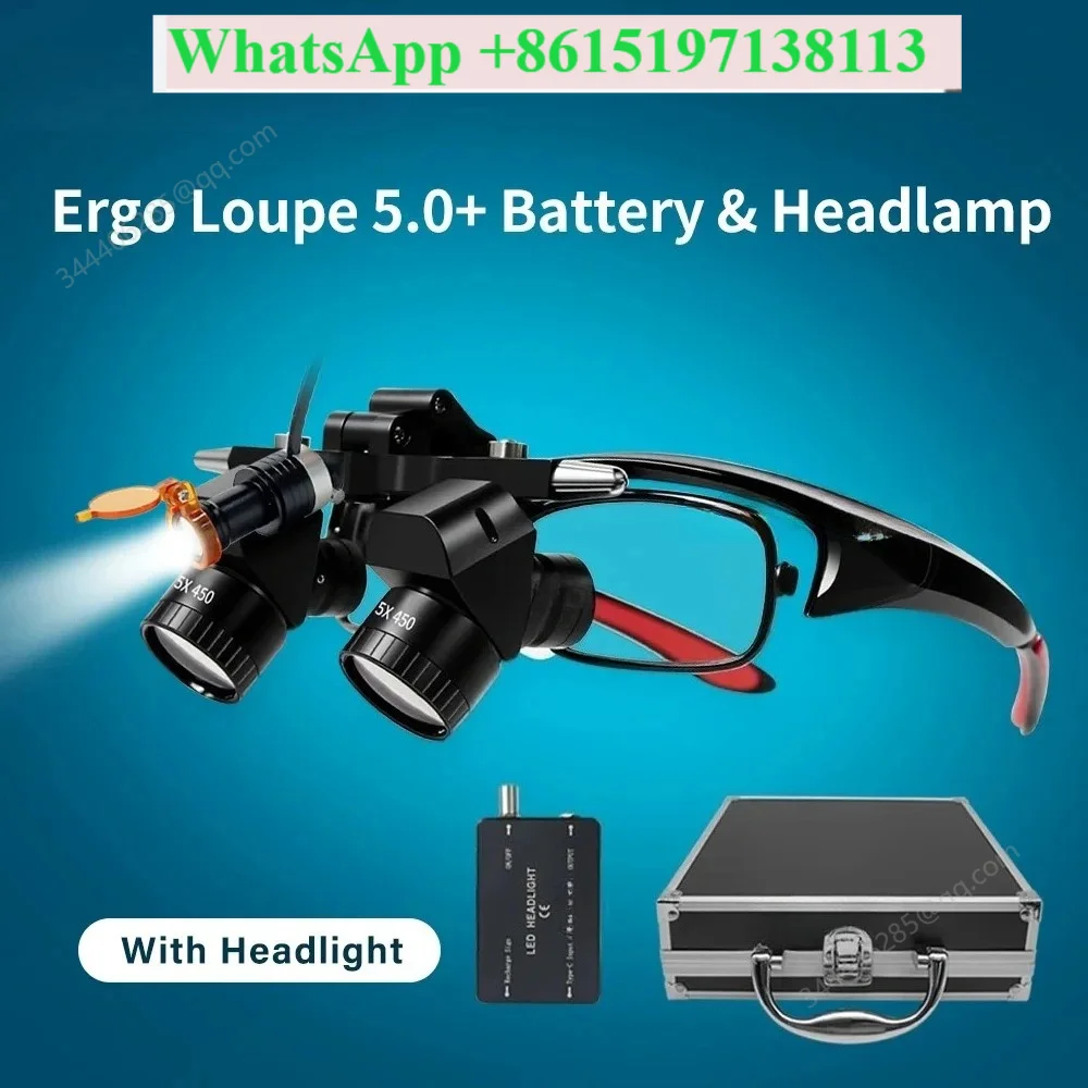 5X High-Performance Loupes LED Ergo Conversion Lens Loupes Corner Structure Parallel Field of Vision Plastic Adjustment