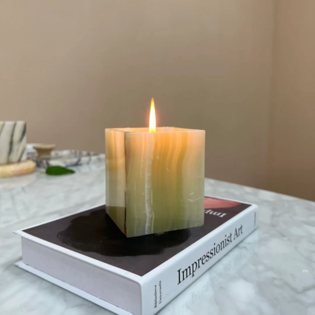 

Stonekocc креативное рождественское свадебное украшение натуральный нефритовый подсвечник цвета насыщенная спальня кухня гостиная отель маленький