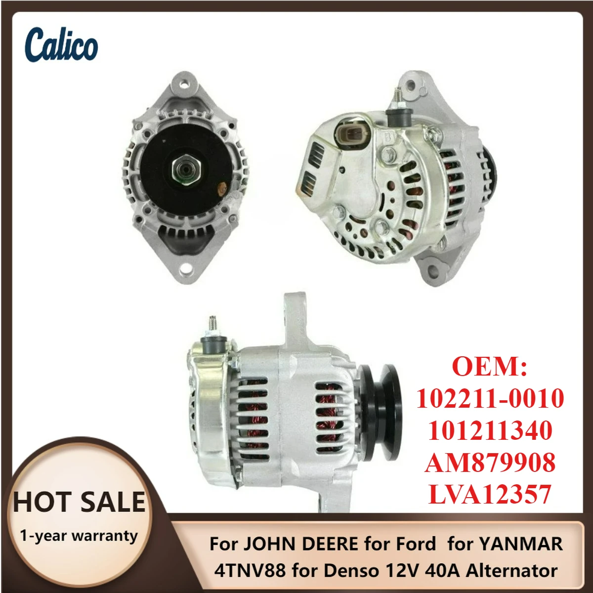 

Лидер продаж: Генератор Denso 12V 40A для JOHN DEERE, Ford, YANMAR 4TNV88 (номера: 102211-0010, 101211340, AM879908, LVA12357)